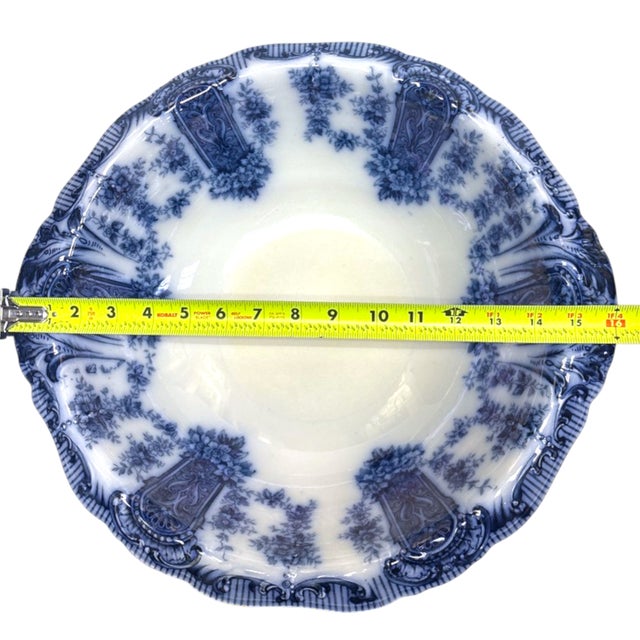 Large Victorian Blue & White Transferware Wash Basin | Bowl in "Duchess" For Sale - Image 14 of 14