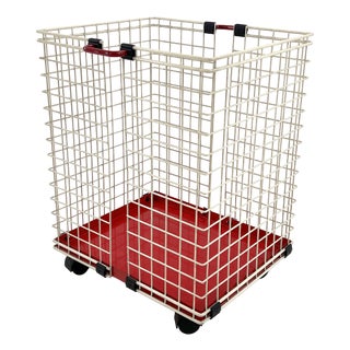 Wire Laundry Bin and Hooks in Metal, 1980s For Sale