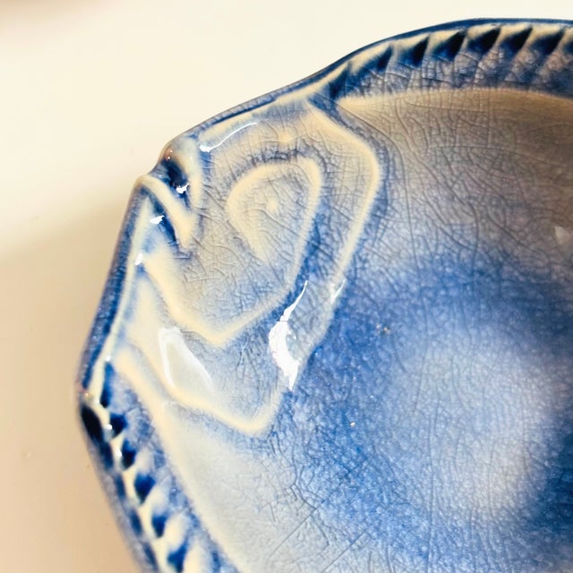 Blue Vintage Puffer Fish Pottery Bowls - Set of 2 For Sale - Image 8 of 10