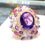Bochic "Orient" Vintage Amethyst & Ruby & Multi Gem Ring 18K & Silver For Sale - Image 17 of 18