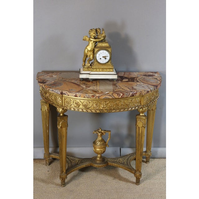 Directoire Console in Gilded Wood For Sale - Image 5 of 13