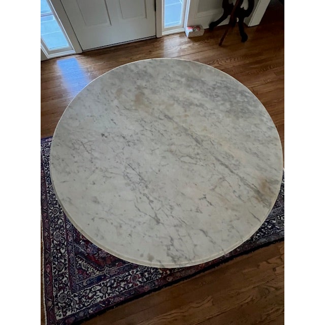 Antique 36" Marble Top Mahogany Center Table For Sale - Image 9 of 12
