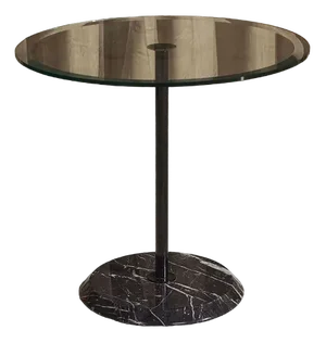 Black Marble Base Table, 1980s