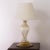 Extra large murano blown glass table lamps, gold and amber color with lampshade, rostrato details, 77cm high, made in...