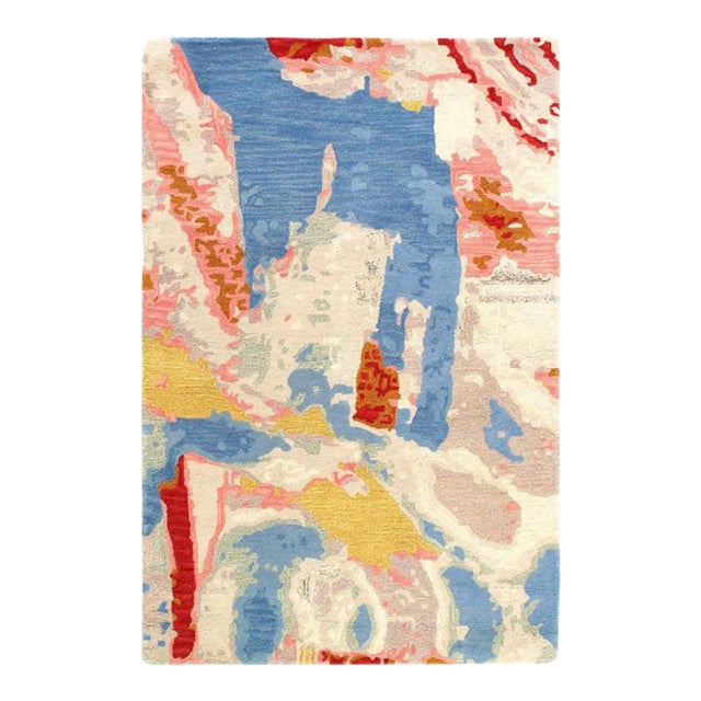 2020s Fine Hand Tufted Abstract Rug 4' X 6' For Sale