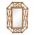 Vintage 1970s Geometric Bamboo & Rattan Beveled Wall Mirror, Vivai Del Sud Style For Sale