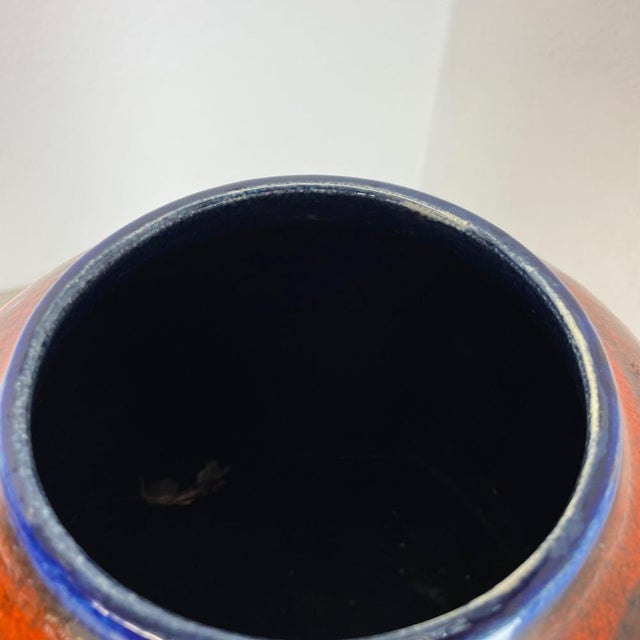 Large Fat Lava Multi-Color Sailing Boats Floor Vase from Scheurich, 1970s For Sale - Image 11 of 18