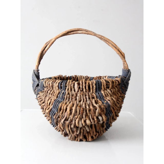 Wood Vintage Buttocks Basket For Sale - Image 7 of 12
