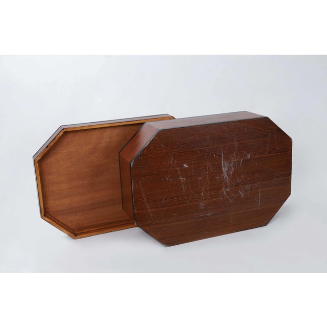 20th Century Traditional Oblong Octagonal Wooden Box With Lid For Sale - Image 10 of 11