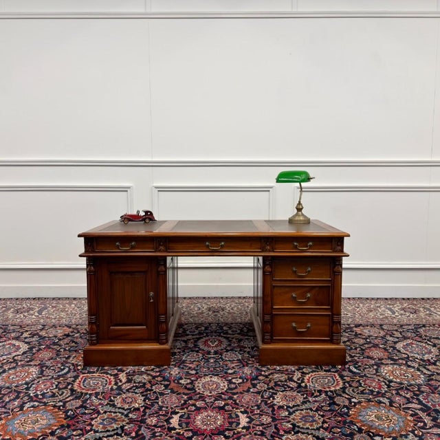 About this Classic English Desk Brown Leather Classic and Elegant | Antique desks in English, Classic and Chesterfield...