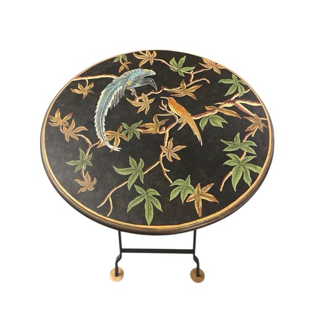 Chinoiserie Vintage Italian Hand-Painted Chinoiserie Tray Table by Ganci & C. For Sale - Image 3 of 11