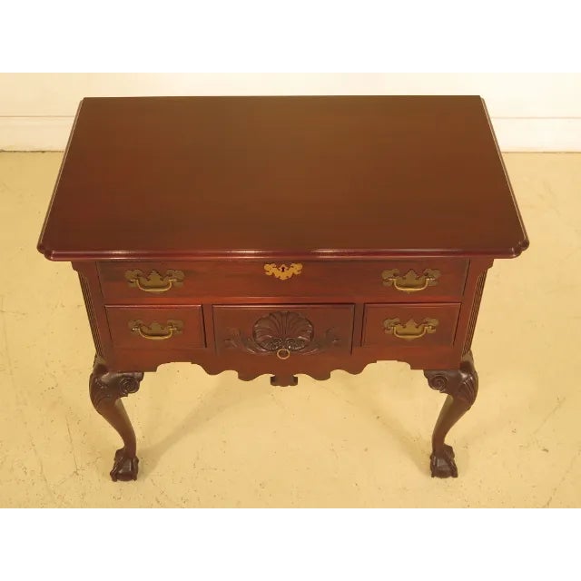 Colonial Manufacturing Co. Chippendale Ball & Claw Mahogany Lowboy For Sale - Image 4 of 11