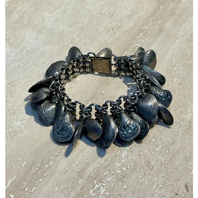 Napier Vintage Napier Eugene Bertolli Clam Shell Bracelet For Sale - Image 4 of 11