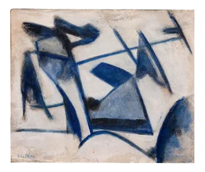 Giorgio Lo Fermo, Blue Lines, Oil Paint, 2015