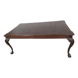 1980s Henredon Rittenhouse Dining Room Table Mahogany Chippendale Claw For Sale