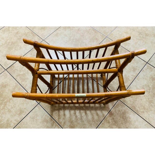 Mid 20th Century Bent Bamboo C&k Importers Magazine Rack For Sale In San Francisco - Image 6 of 7