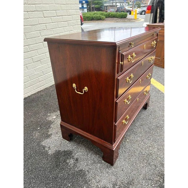 Late 20th Century Late 20th Century Henkel Harris Chippendale Style Solid Mahogany 4 Drawers Bachelor’s Chest. For Sale - Image 5 of 12