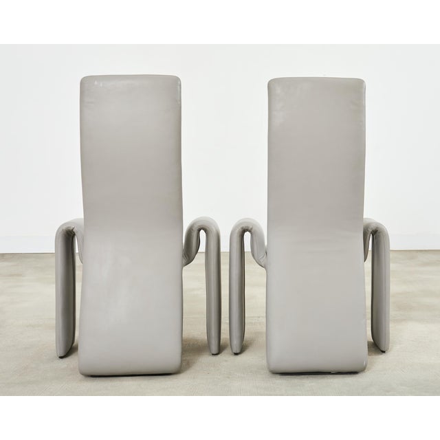 Set of Eight Steve Leonard for Brayton Leather Dining Chairs For Sale - Image 18 of 18