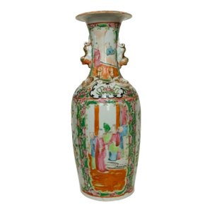 19th Century Chinese Porcelain Baluster Vase With Rose Famille Pattern