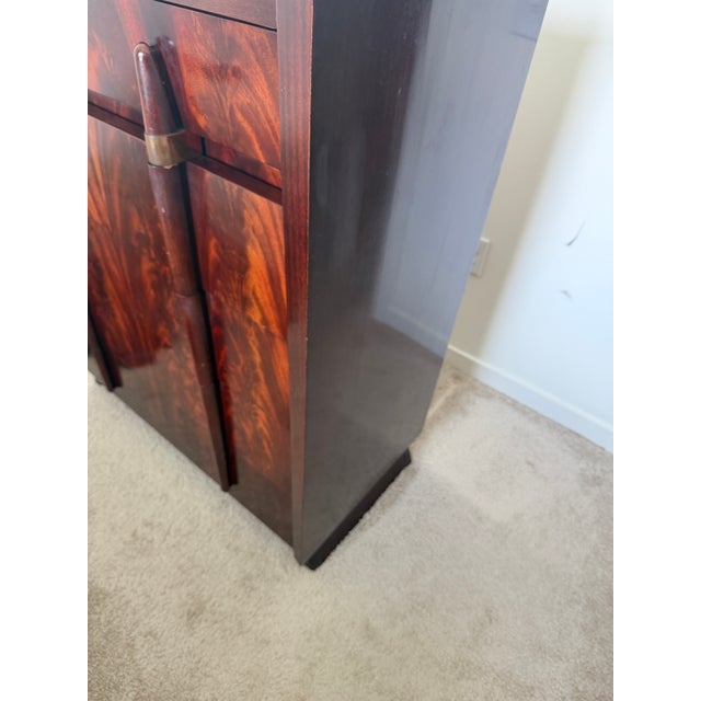 Wood Mid Century Modern Flame Mahogany Tall Dresser For Sale - Image 7 of 12