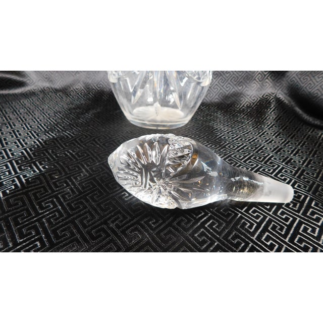 1950s Cut Crystal Decanter With Matching Stopper For Sale - Image 4 of 4