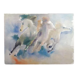 Beatrice Bulteau "Folie" Signed Serigraph Fine Art, Horses, France