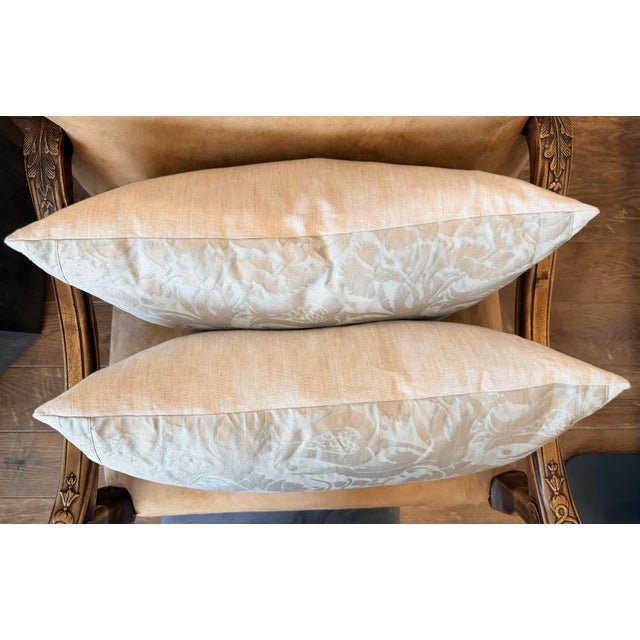 Traditional Pair of Vintage Fortuny Melagrana Fabric Pillows For Sale - Image 3 of 5