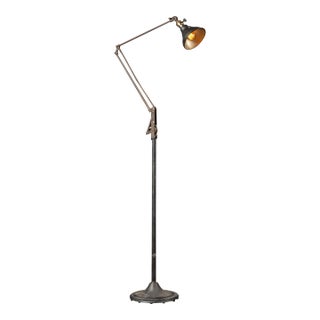 Vintage Industrial Dazor Articulated Floor Lamp For Sale