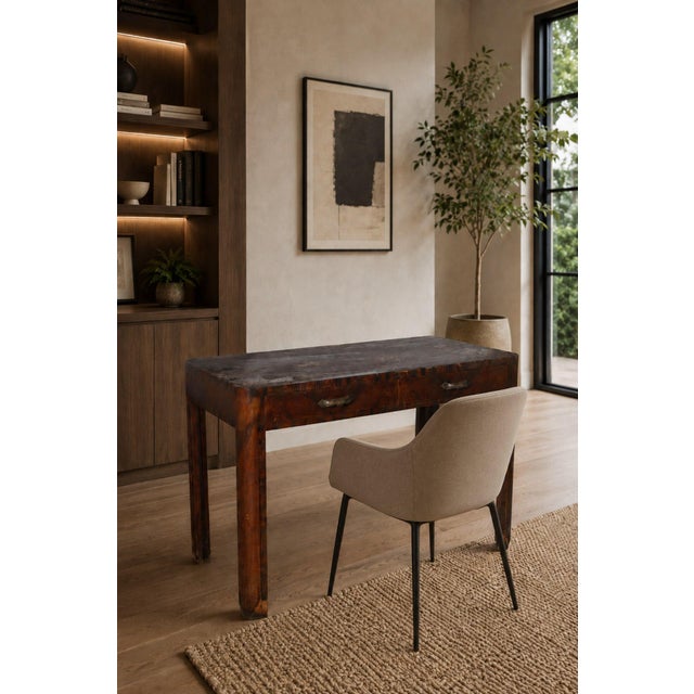Art Deco Rationalist Italian Desk with Brass Handles, 1935 For Sale - Image 6 of 9