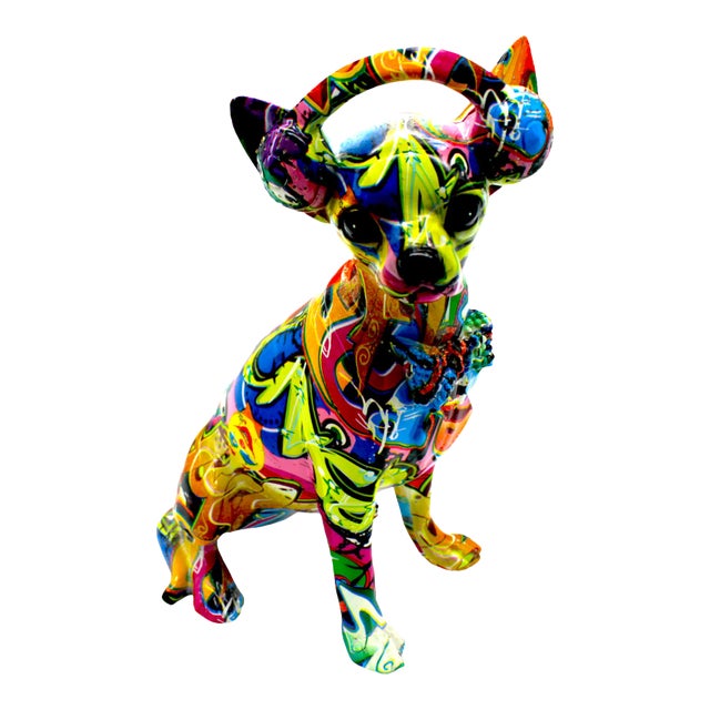 Interior Illusions Plus Street Art Chihuahua With Headphones For Sale