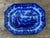 This stunning vintage Blue Willow platter is a masterclass in traditional Chinoiserie design, perfectly capturing the...