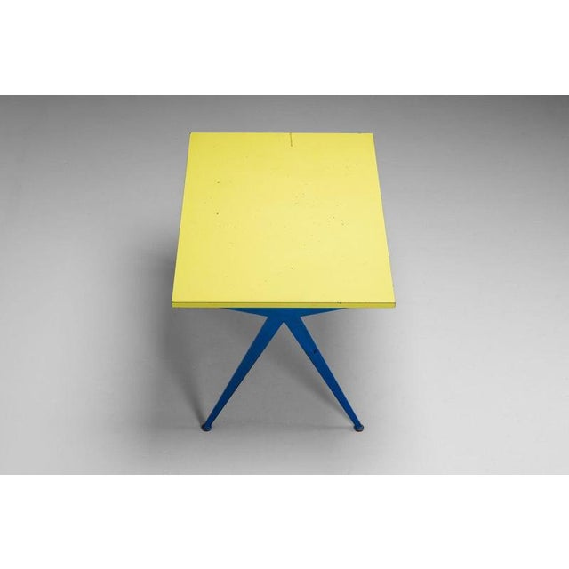 Metal Model 512 Marcoule Compass Table attributed to Jean Prouvé, France, 1953 For Sale - Image 7 of 18