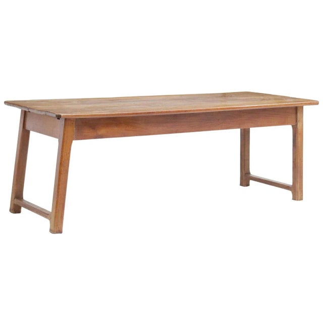 Late 19th Century Antique French Provincial Fruitwood Farmhouse Table For Sale - Image 5 of 12