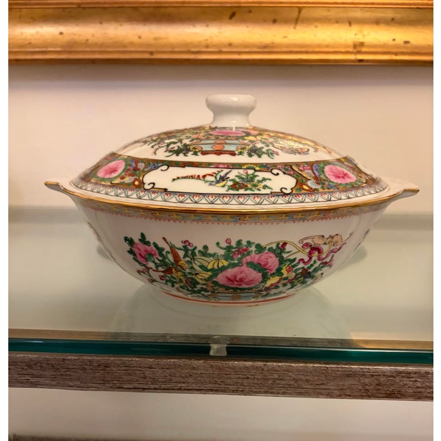 Vintage Canton Famille Rose 96pc Hand Painted China Set Flawless Condition* Complete Place Settings for 12 For Sale - Image 11 of 12