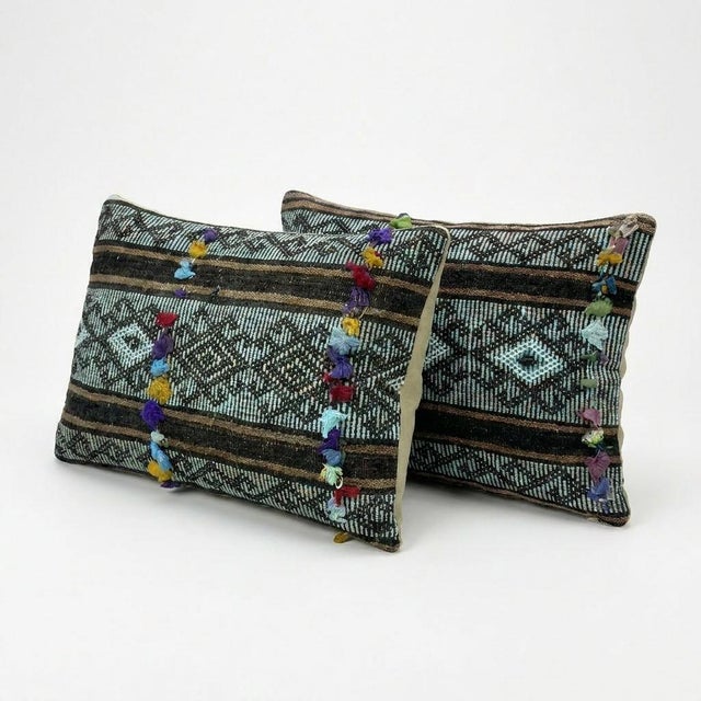 This beautiful 16'' x 24'' & 15'' x 24'' Turkish Kilim pillow cover set was made from authentic handwoven flatweave kilim....
