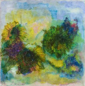 Beate Larsen, Still Life with Motif of Sunflowers, 2005, Oil on Canvas