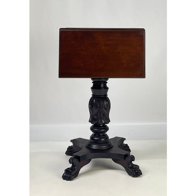 19th Century Empire Style Mahogany Drop-Leaf Work Table or Side Table For Sale - Image 10 of 18
