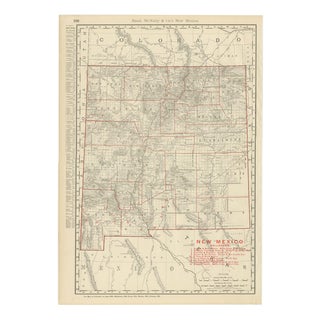 Antique Map of New Mexico Territory, Before Statehood from Rand McNally, 1899 For Sale
