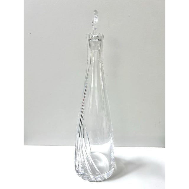 Glass Atlantis “Flight” Cut Crystal Decanter - Portuguese 1980s Modern Barware For Sale - Image 7 of 10