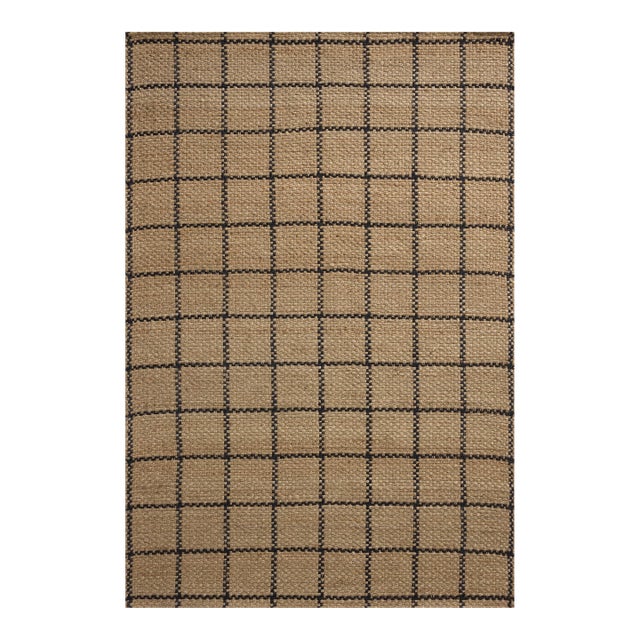 Chris Loves Julia x Loloi Fletcher Natural / Black 2'-3" x 3'-9" Runner Rug For Sale