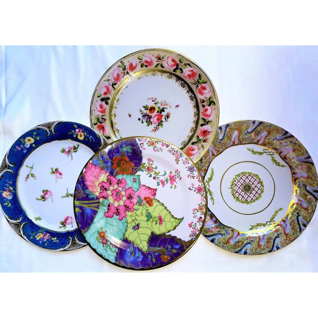 Mismatched Enameled Tin English Plates Set of 4 Chairish