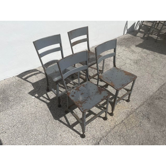 Set of Four Toledo vintage industrial dining / side chair with original finish. Chairs are comfortable. The chairs are not...