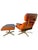 Vintage Mid Century Modern Leather Lounge Chair and Ottoman attributed to Selig No tag/Not signed Stunning design! Chair...