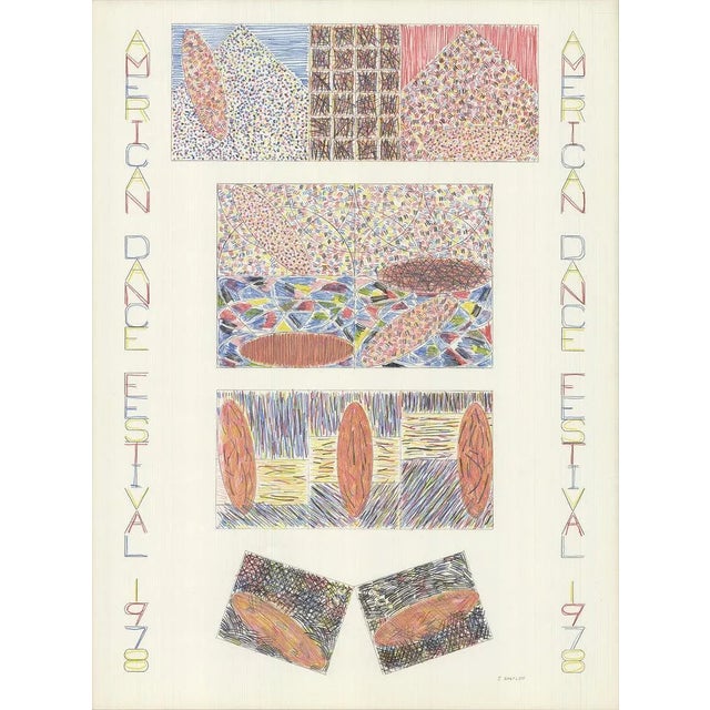 1978 Jennifer Bartlett 'American Dance Festival 1978' Contemporary Pastel Offset Lithograph For Sale - Image 4 of 4