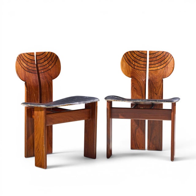 Afra & Tobia Scarpa for Maxalto Africa Mid Century Chairs - Pair Each chair measures: 22 wide x 17 deep x 31 inches high,...