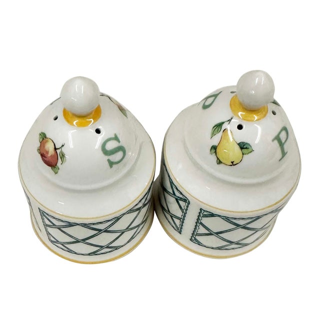 Ceramic Vintage Villeroy & Boch "Basket" Pattern Salt and Pepper Shaker Set For Sale - Image 7 of 8