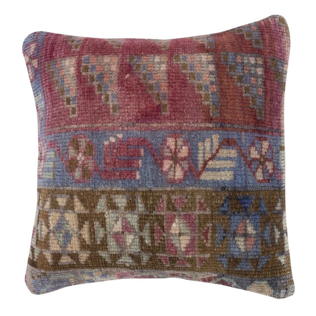 Traditional 16"x16" SET OF 2 - Rustic Cushion Covers. Handmade Pillows. Vintage Toss Pillows For Sale - Image 3 of 4