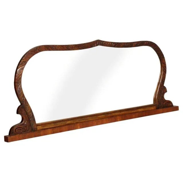 Hand-Carved Walnut Mirror by Osvaldo Borsani, 1930s For Sale - Image 6 of 6