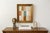 Original abstract painting in a beautiful vintage gold frame. This organic piece has a palette of light sage, sea foam...