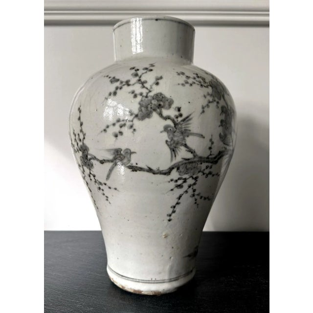 Gray Large Korean Ceramic Jar Joseon Dynasty For Sale - Image 8 of 12